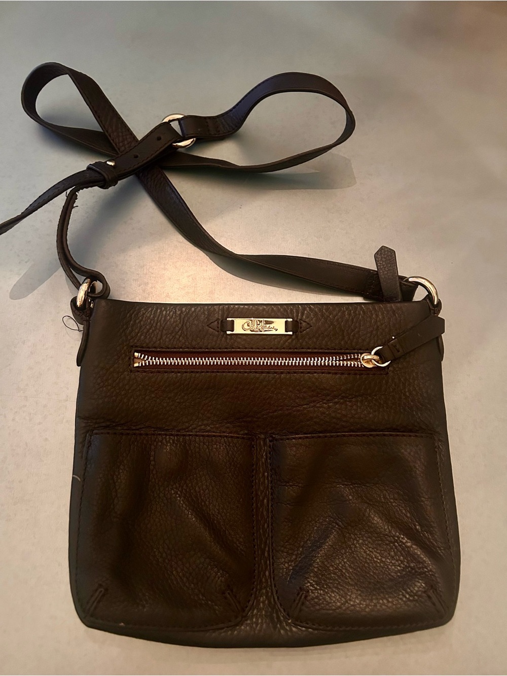 Cole Haan Brown Leather Crossbody with Front Pockets